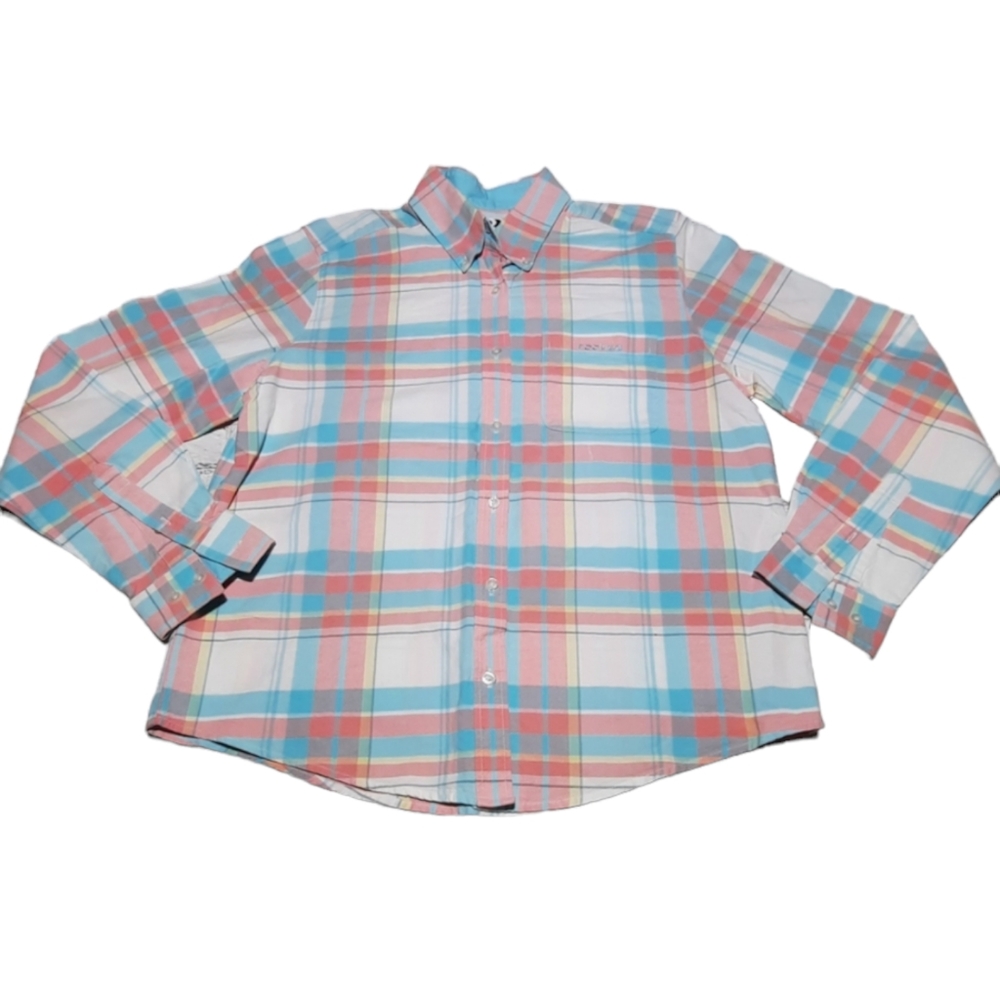 Rockies Vintage Long Sleeve Button‎ Down Plaid Shirt Size M